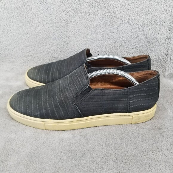 Frye Shoes Womens Size 6 Gemma Gray Leather Slip On Sneaker *Read* - Picture 1 of 11